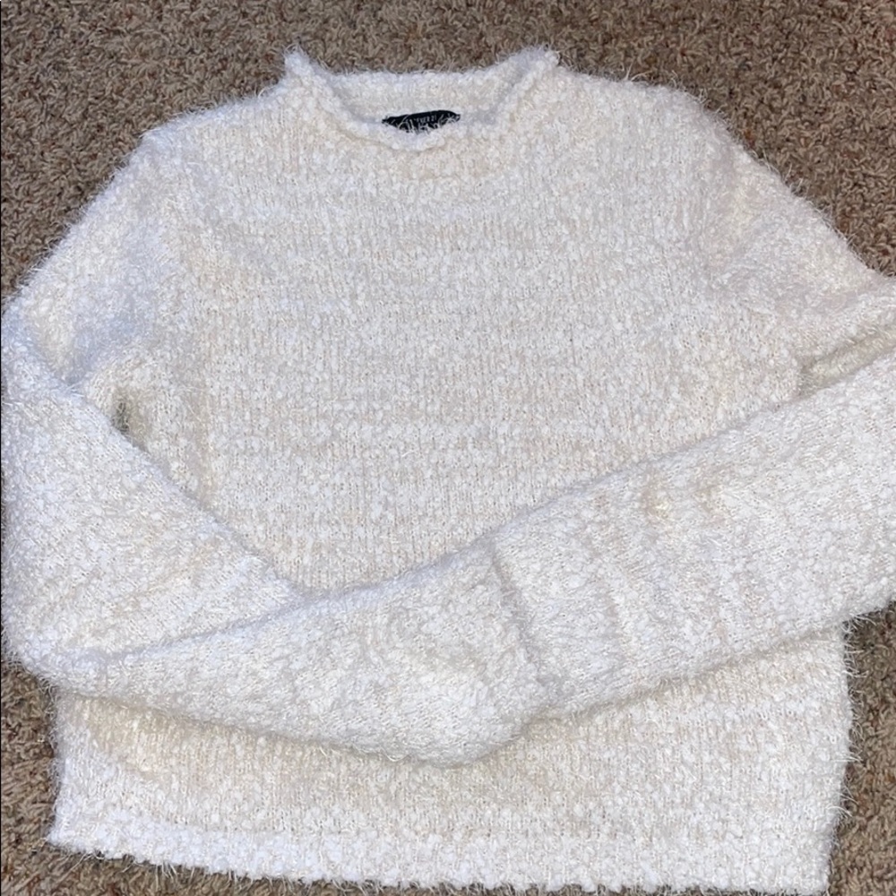 Furry high neck sweater